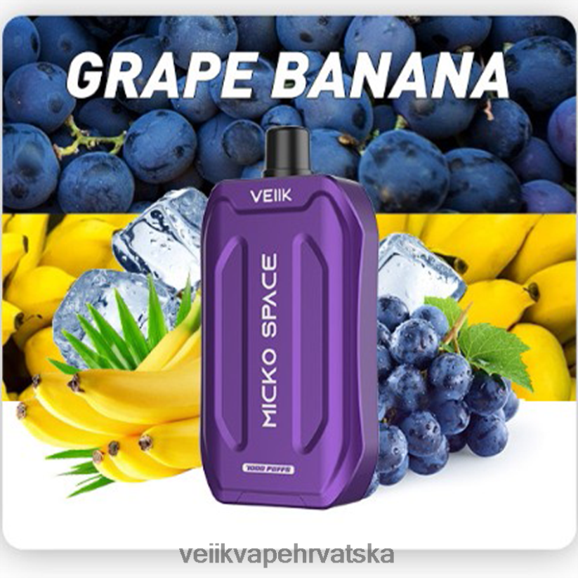 VEIIK Micko Space jednokratni vape 7000 dimova banana od grožđa X8XLL435 | VEIIK Micko Q Hrvatska